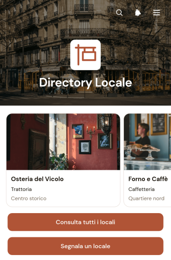 Applicazione Elenco dei Locali della Zona