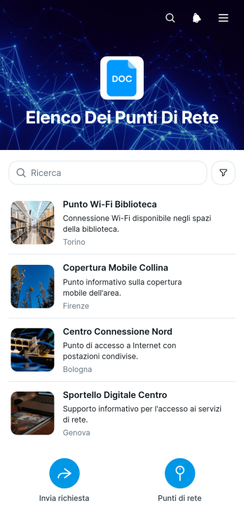 Applicazione Elenco dei Punti di Rete