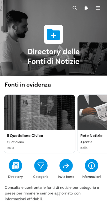 Applicazione Elenco delle Fonti di Notizie