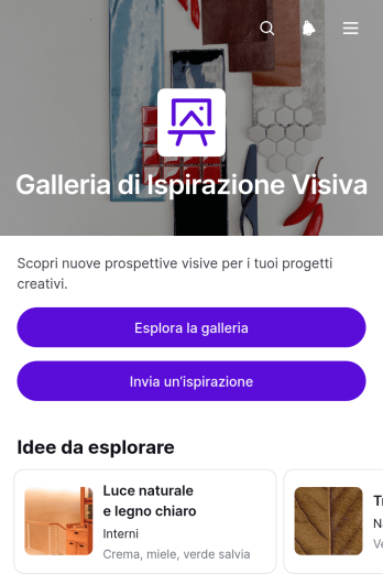 Applicazione Galleria di Ispirazioni Visive