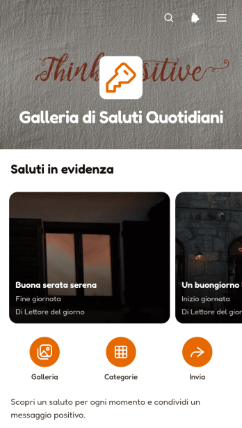 Applicazione Galleria di Saluti Quotidiani