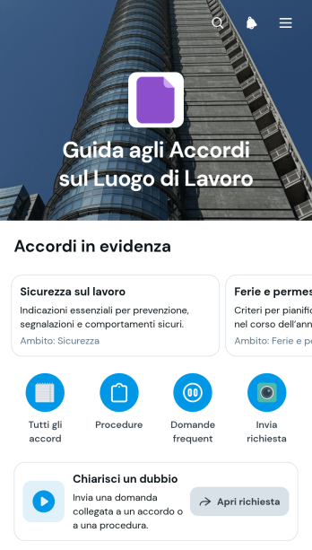 Applicazione Guida agli Accordi sul Luogo di Lavoro