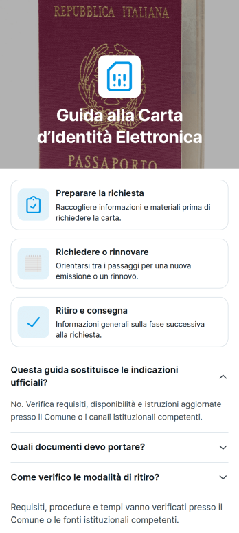 Applicazione Guida alla Carta d’Identità Elettronica
