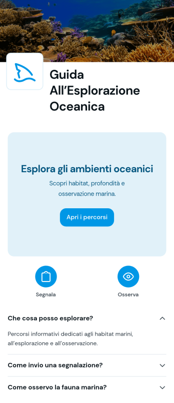 Applicazione Guida all'Esplorazione Oceanica