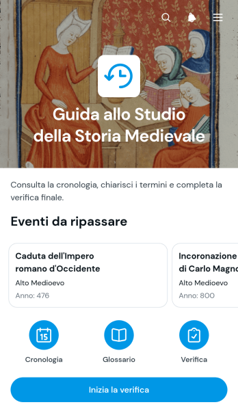 Applicazione Guida allo Studio della Storia Medievale