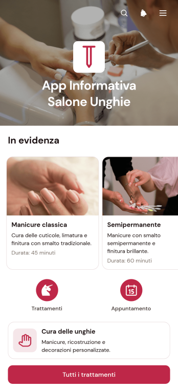 Applicazione Informativa per Salone di Manicure