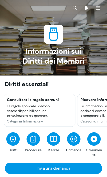Applicazione Informativa sui Diritti dei Membri