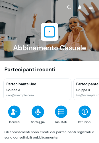 Applicazione per Abbinamenti Casuali