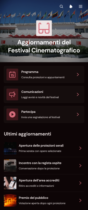 Applicazione per Aggiornamenti sul Festival Cinematografico