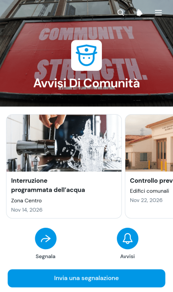 Applicazione per Avvisi alla Comunità