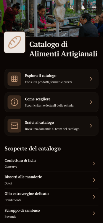 Applicazione per Catalogo di Alimenti Artigianali