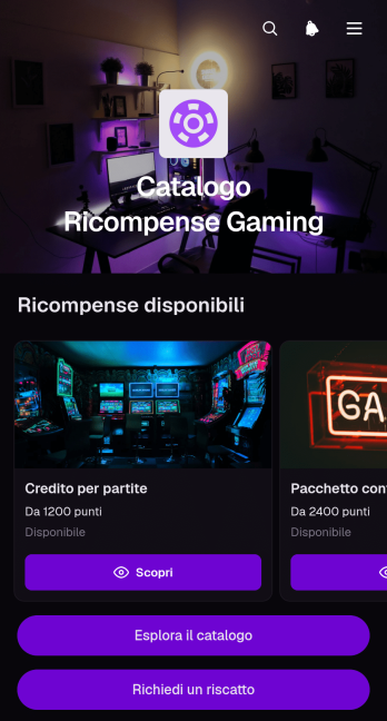 Applicazione per Catalogo di Premi di Gioco