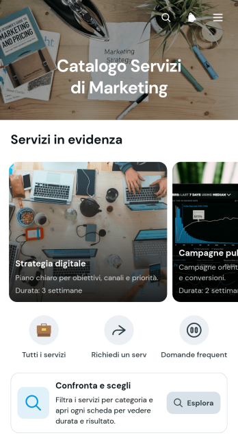 Applicazione per Catalogo di Servizi di Promozione Commerciale