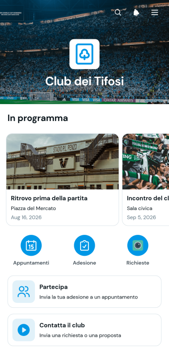 Applicazione per Circolo di Tifosi Sportivi