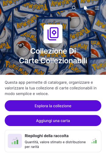 Applicazione per Collezione di Carte Collezionabili