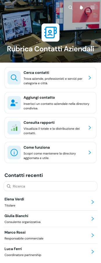 Applicazione per Elenco di Contatti Aziendali