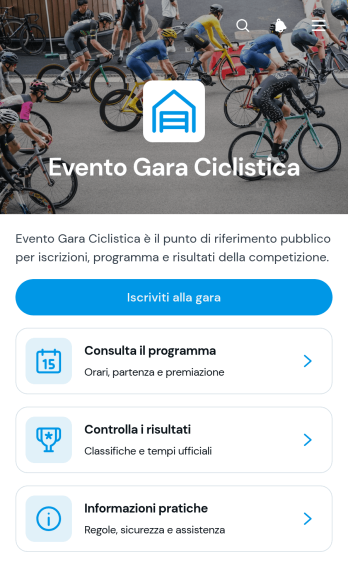 Applicazione per Evento di Gara Ciclistica