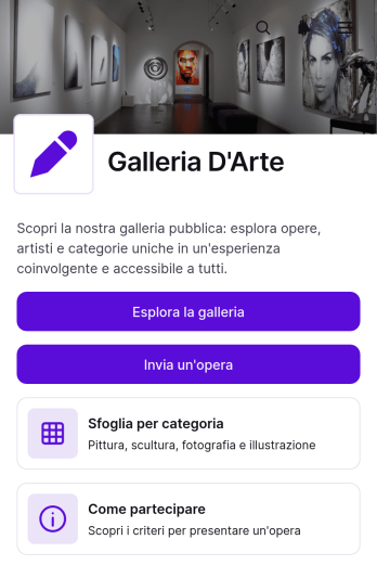 Applicazione per Galleria di Opere d’Arte