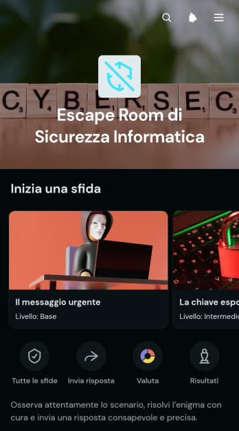 Applicazione per Gioco di Fuga sulla Sicurezza Informatica