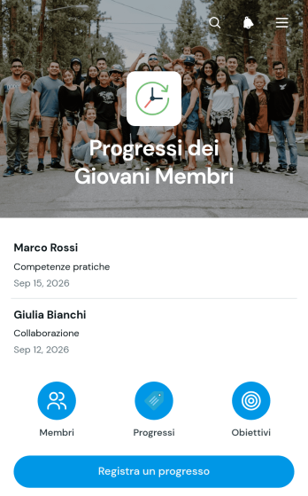 Applicazione per i Progressi dei Giovani Membri