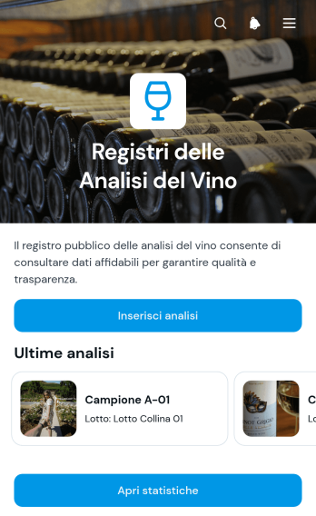 Applicazione per i Registri di Analisi del Vino