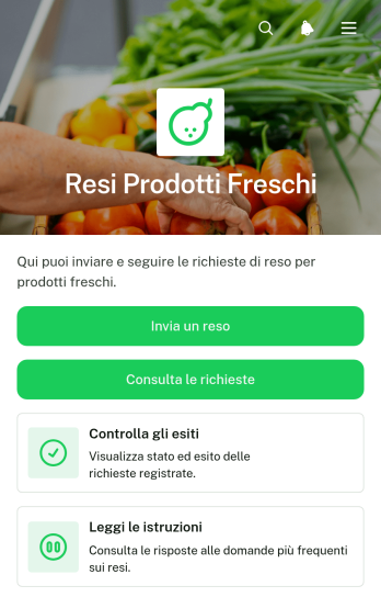 Applicazione per i Resi di Prodotti Freschi