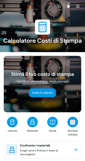 Applicazione per il Calcolo dei Costi di Stampa