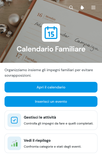 Applicazione per il Calendario Familiare