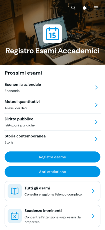 Applicazione per il Monitoraggio degli Esami Accademici