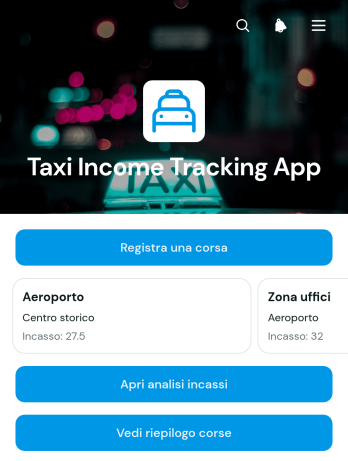 Applicazione per il Monitoraggio degli Incassi dei Taxi