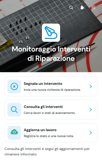 Applicazione per il Monitoraggio degli Interventi di Riparazione