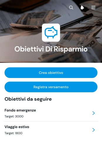 Applicazione per il Monitoraggio degli Obiettivi di Risparmio
