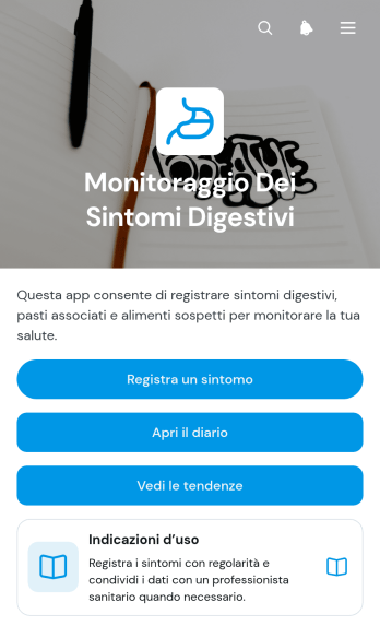 Applicazione per il Monitoraggio dei Sintomi Digestivi
