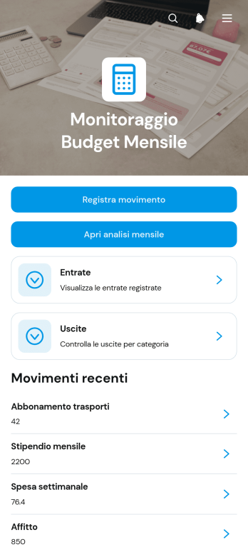 Applicazione per il Monitoraggio del Budget Mensile