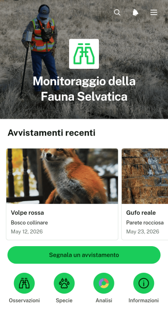 Applicazione per il Monitoraggio della Fauna Selvatica
