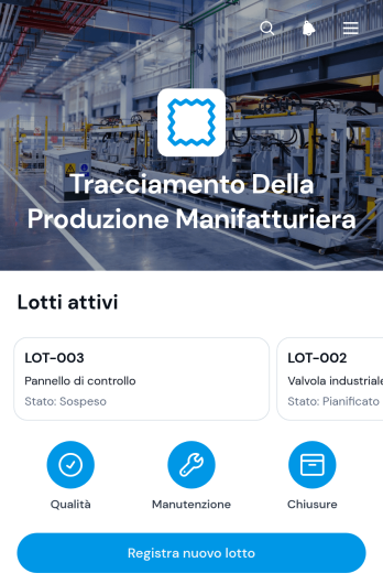 Applicazione per il Monitoraggio della Produzione Manifatturiera