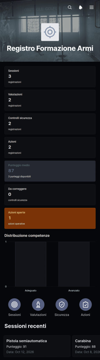 Applicazione per il Monitoraggio dell'Addestramento con Armi da Fuoco