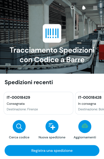 Applicazione per il Monitoraggio delle Spedizioni con Codice a Barre