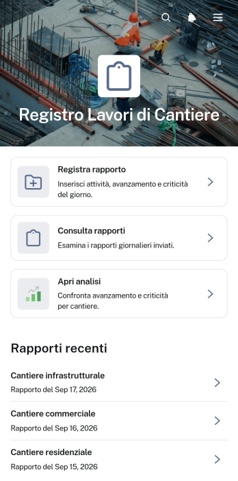 Applicazione per il Registro dei Lavori Edili