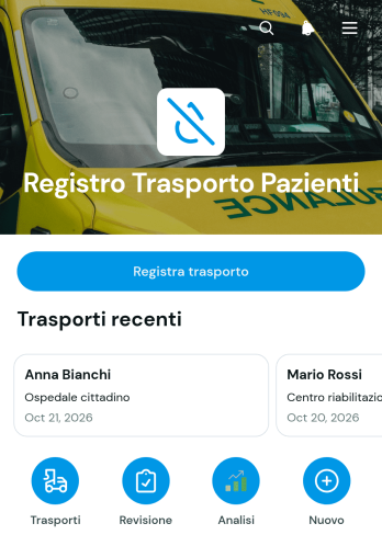 Applicazione per il Registro del Trasporto dei Pazienti