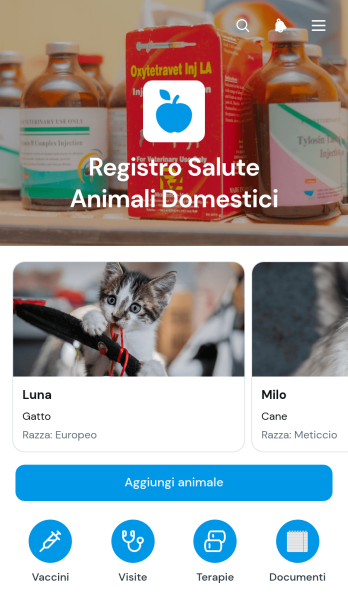 Applicazione per il Registro Sanitario degli Animali Domestici
