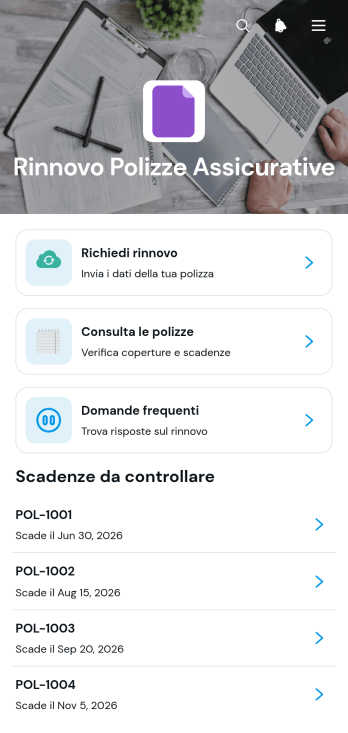 Applicazione per il Rinnovo delle Polizze Assicurative