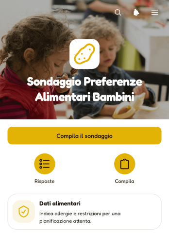Applicazione per il Sondaggio sulle Preferenze Alimentari dei Bambini