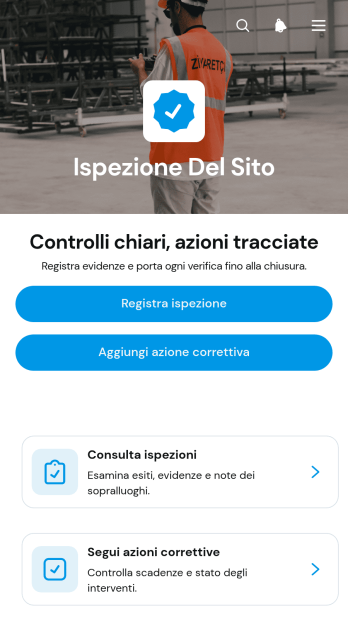 Applicazione per Ispezioni dei Siti