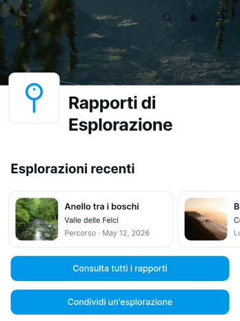 Applicazione per la Condivisione di Rapporti di Esplorazione