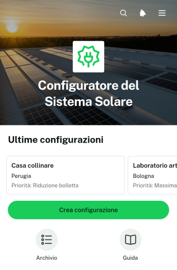 Applicazione per la Configurazione di Impianti Solari