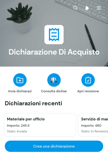 Applicazione per la Dichiarazione di Acquisto
