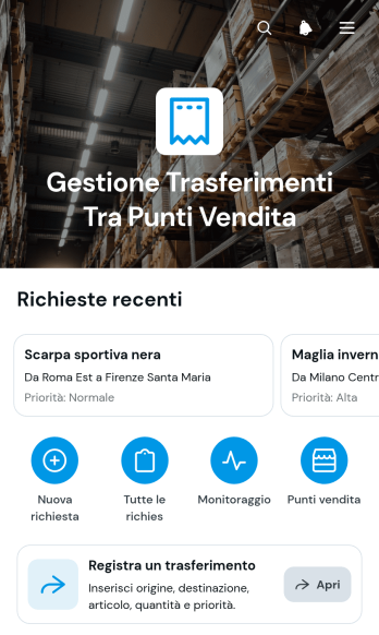 Applicazione per la Gestione dei Trasferimenti tra Negozi