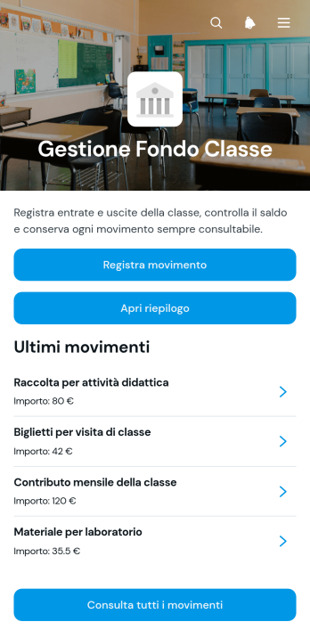 Applicazione per la Gestione del Fondo di Classe