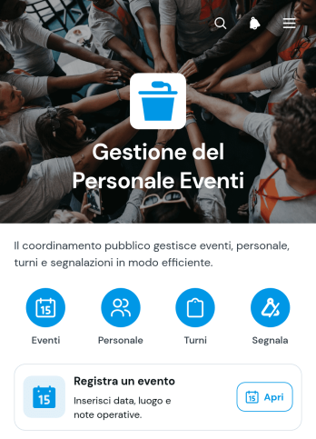 Applicazione per la Gestione del Personale degli Eventi